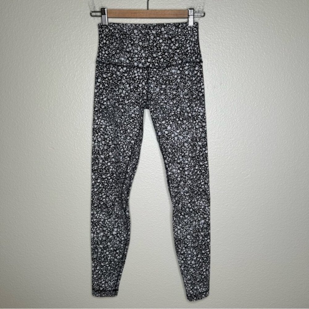 Lululemon Align High-Rise Pant 28" Venture Floral Alpine White Black 6